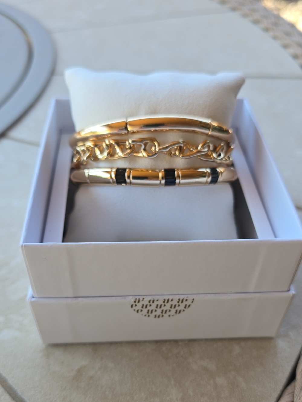 BP Gold-Tone Stacked Bracelet Set